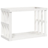 Portaceppi da Esterno Bianco 108x52x74 cm Legno Massello Pino