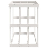 Portaceppi da Esterno Bianco 108x52x74 cm Legno Massello Pino