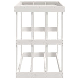 Portaceppi da Esterno Bianco 108x52x74 cm Legno Massello Pino