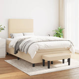 Giroletto a Molle con Materasso Crema 120x200 cm in Tessuto