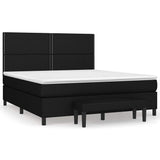 Giroletto a Molle con Materasso Nero 160x200 cm in Tessuto