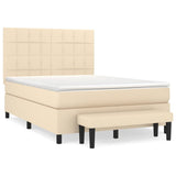 Giroletto a Molle con Materasso Crema 140x200 cm in Tessuto