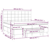 Giroletto a Molle con Materasso Tortora 200x200 cm in Tessuto