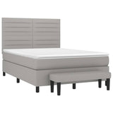 Giroletto a Molle con Materasso Grigio Chiaro 140x190cm Tessuto
