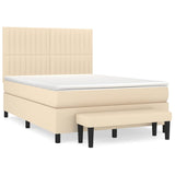 Giroletto a Molle con Materasso Crema 140x200 cm in Tessuto