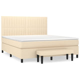 Giroletto a Molle con Materasso Crema 180x200 cm in Tessuto