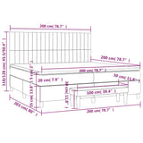 Giroletto a Molle con Materasso Tortora 200x200 cm in Tessuto