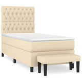Giroletto a Molle con Materasso Crema 90x190 cm in Tessuto
