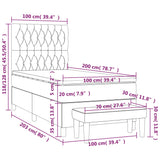 Giroletto a Molle con Materasso Marrone Scuro 100x200cm Tessuto