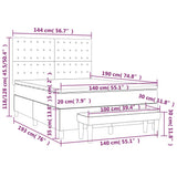 Giroletto a Molle con Materasso Tortora 140x190 cm in Tessuto