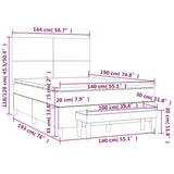Giroletto a Molle con Materasso Tortora 140x190 cm in Tessuto