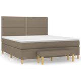 Giroletto a Molle con Materasso Tortora 180x200 cm in Tessuto