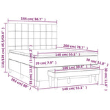 Giroletto a Molle con Materasso Tortora 140x200 cm in Tessuto