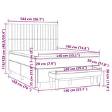 Giroletto a Molle con Materasso Tortora 140x190 cm in Tessuto