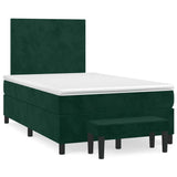 Giroletto a Molle con Materasso Verde Scuro 120x200 cm Velluto