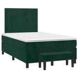 Giroletto a Molle con Materasso Verde Scuro 120x200 cm Velluto