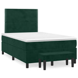 Giroletto a Molle con Materasso Verde Scuro 120x200 cm Velluto