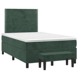 Giroletto a Molle con Materasso Verde Scuro 120x200 cm Velluto