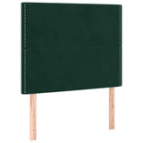 Giroletto a Molle con Materasso Verde Scuro 120x200 cm Velluto