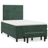 Giroletto a Molle con Materasso Verde Scuro 120x200 cm Velluto