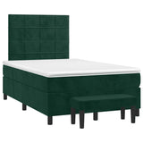 Giroletto a Molle con Materasso Verde Scuro 120x200 cm Velluto