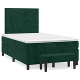 Giroletto a Molle con Materasso Verde Scuro 120x200 cm Velluto