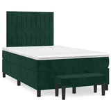 Giroletto a Molle con Materasso Verde Scuro 120x200 cm Velluto