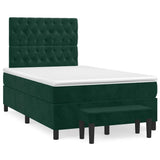 Giroletto a Molle con Materasso Verde Scuro 120x200 cm Velluto