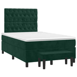 Giroletto a Molle con Materasso Verde Scuro 120x200 cm Velluto