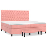 Giroletto a Molle con Materasso Rosa 200x200 cm in Velluto