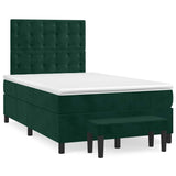 Giroletto a Molle con Materasso Verde Scuro 120x200 cm Velluto