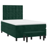 Giroletto a Molle con Materasso Verde Scuro 120x200 cm Velluto