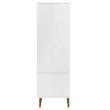 Armadio MOLDE Bianco 90x55x175 cm in Legno Massello di Pino