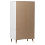Armadio MOLDE Bianco 90x55x175 cm in Legno Massello di Pino