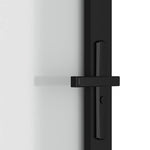 Porta Interna 83x201,5 cm Nero Opaco Vetro e Alluminio