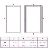 Porta Interna 102,5x201,5 cm Nera in Vetro ESG e Alluminio