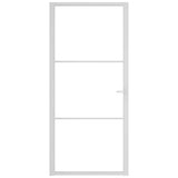 Porta Interna 93x201,5 cm Bianca in Vetro ESG e Alluminio