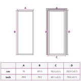 Porta Interna 76x201,5 cm Bianca in Vetro ESG e Alluminio