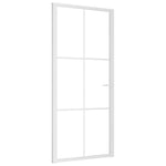 Porta Interna 93x201,5 cm Bianca in Vetro ESG e Alluminio