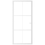 Porta Interna 93x201,5 cm Bianca in Vetro ESG e Alluminio