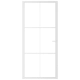 Porta Interna 93x201,5 cm Bianca in Vetro ESG e Alluminio