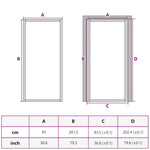 Porta Interna 93x201,5 cm Bianca in Vetro ESG e Alluminio