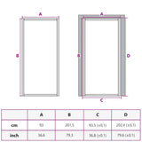Porta Interna 93x201,5 cm Bianca in Vetro ESG e Alluminio