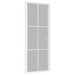 Porta Interna 83x201,5 cm Bianco Opaco Vetro e Alluminio