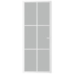 Porta Interna 83x201,5 cm Bianco Opaco Vetro e Alluminio