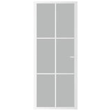 Porta Interna 83x201,5 cm Bianco Opaco Vetro e Alluminio