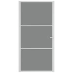 Porta Interna 102,5x201,5 cm Bianca in Vetro ESG e Alluminio