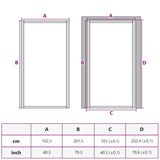 Porta Interna 102,5x201,5 cm Bianca in Vetro ESG e Alluminio