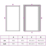 Porta Interna 102,5x201,5 cm Bianca in Vetro ESG e Alluminio
