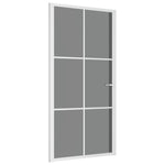 Porta Interna 102,5x201,5 cm Bianca in Vetro ESG e Alluminio